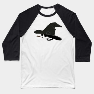 Wizard Hat Tuxedo Cat does Magic on Halloween Baseball T-Shirt